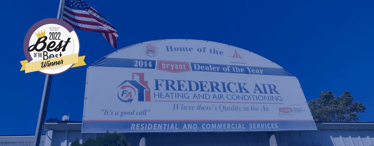 Photo of Frederick Air sign with a Best of the Best 2022 Winner badge